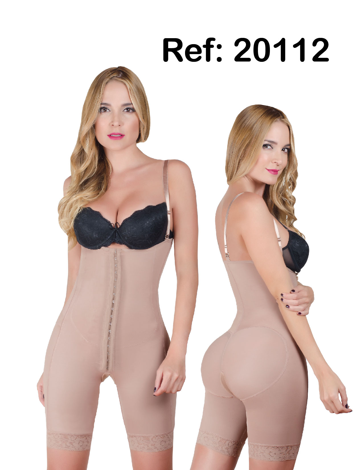 20112 FAJAS TEE Body Girdle Strapless, lower cut in back up to Middle legs  - Catherines Fashion