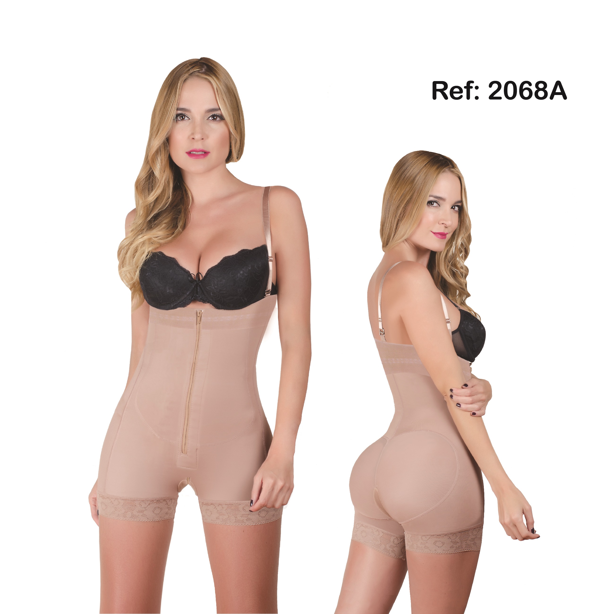 2068 FAJAS TEE Body Girdle W/Removable Straps, and Front Zipper - Catherines  Fashion